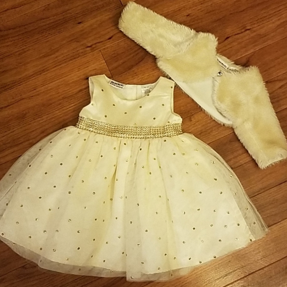 Gold glitter party dress